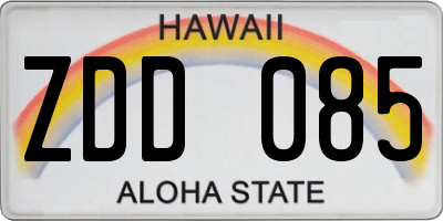 HI license plate ZDD085