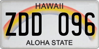 HI license plate ZDD096