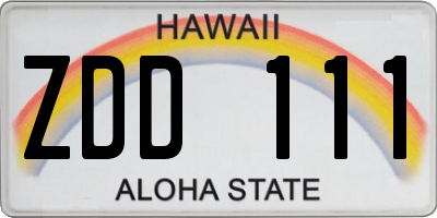 HI license plate ZDD111