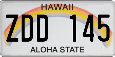 HI license plate ZDD145