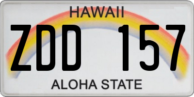 HI license plate ZDD157