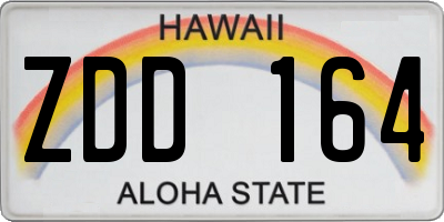 HI license plate ZDD164