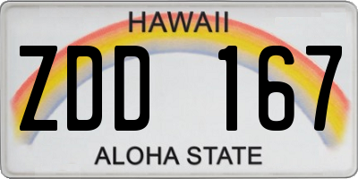 HI license plate ZDD167