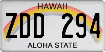 HI license plate ZDD294