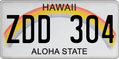 HI license plate ZDD304
