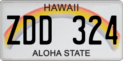 HI license plate ZDD324