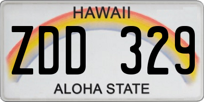 HI license plate ZDD329