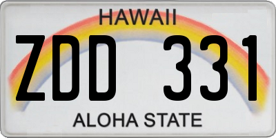 HI license plate ZDD331