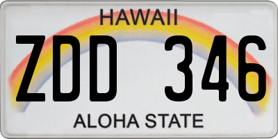 HI license plate ZDD346