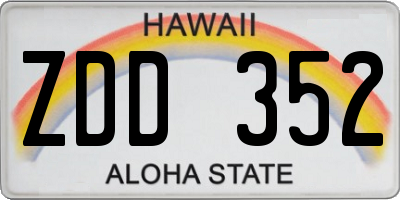 HI license plate ZDD352