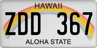 HI license plate ZDD367