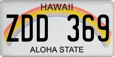 HI license plate ZDD369