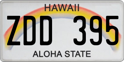 HI license plate ZDD395