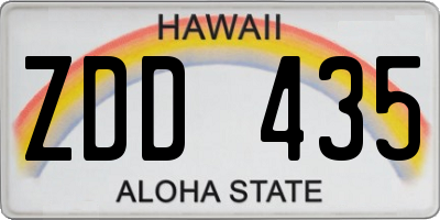 HI license plate ZDD435