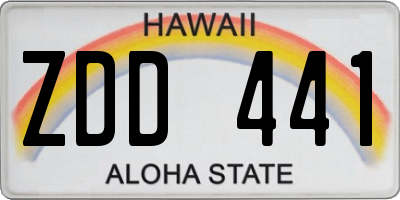 HI license plate ZDD441