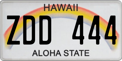 HI license plate ZDD444