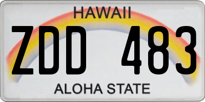 HI license plate ZDD483