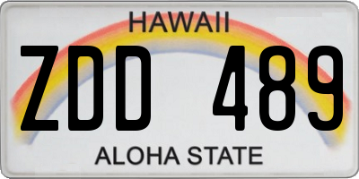 HI license plate ZDD489