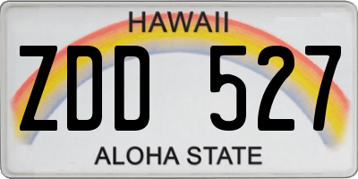 HI license plate ZDD527