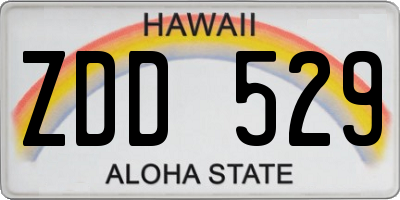 HI license plate ZDD529