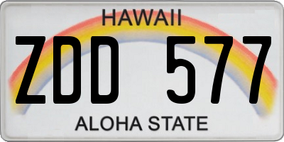 HI license plate ZDD577