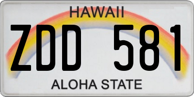 HI license plate ZDD581