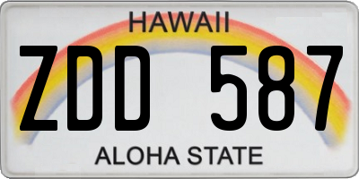 HI license plate ZDD587