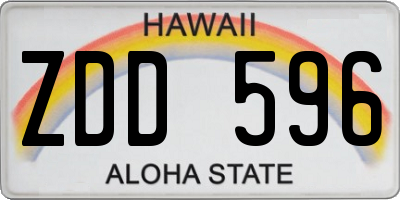 HI license plate ZDD596