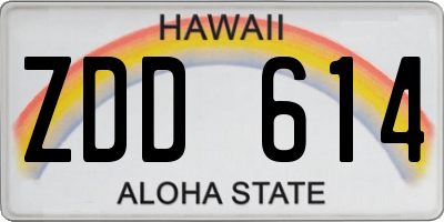 HI license plate ZDD614
