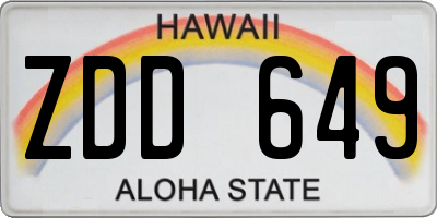 HI license plate ZDD649