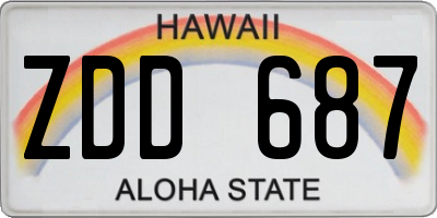 HI license plate ZDD687