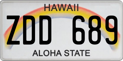 HI license plate ZDD689