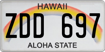 HI license plate ZDD697
