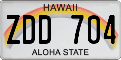 HI license plate ZDD704