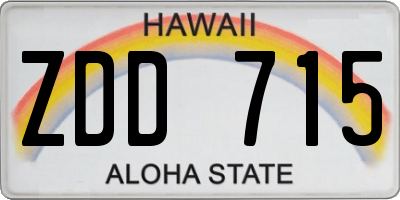 HI license plate ZDD715