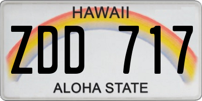 HI license plate ZDD717