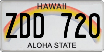 HI license plate ZDD720
