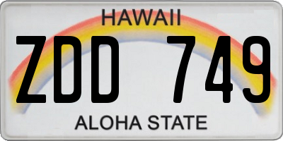 HI license plate ZDD749
