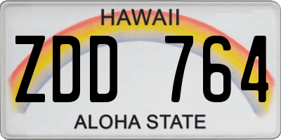 HI license plate ZDD764