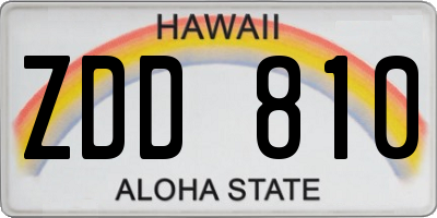 HI license plate ZDD810