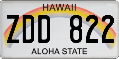 HI license plate ZDD822
