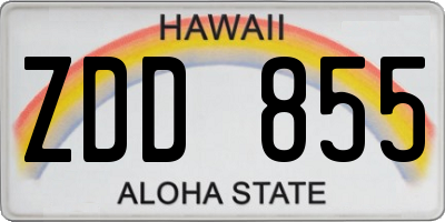 HI license plate ZDD855