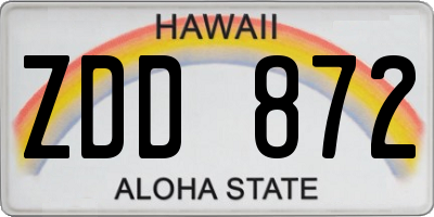 HI license plate ZDD872