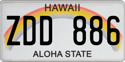 HI license plate ZDD886