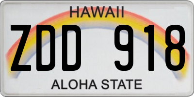 HI license plate ZDD918