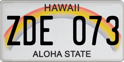 HI license plate ZDE073