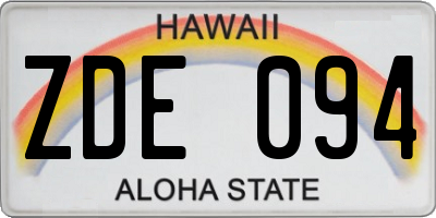 HI license plate ZDE094