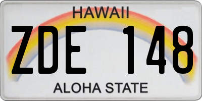 HI license plate ZDE148