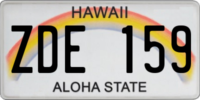 HI license plate ZDE159