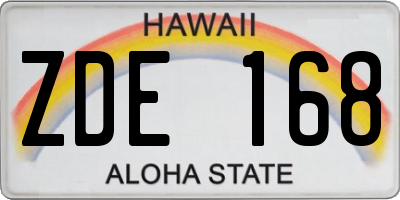 HI license plate ZDE168